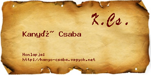Kanyó Csaba névjegykártya