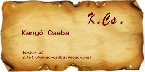 Kanyó Csaba névjegykártya