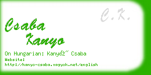 csaba kanyo business card